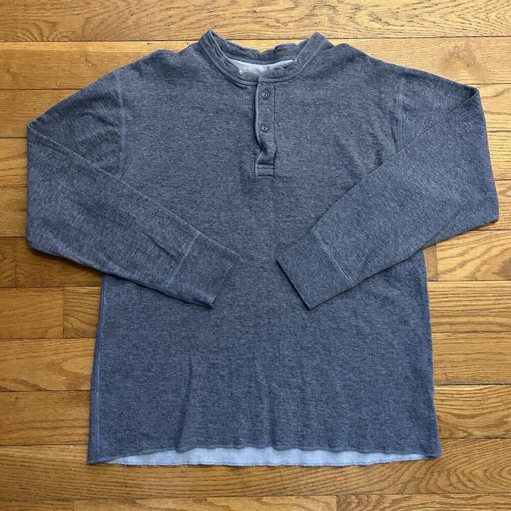 Ll Bean River Driver Thermal Wool Henley Base Layer Long Sleeve Tee Shirt Medium